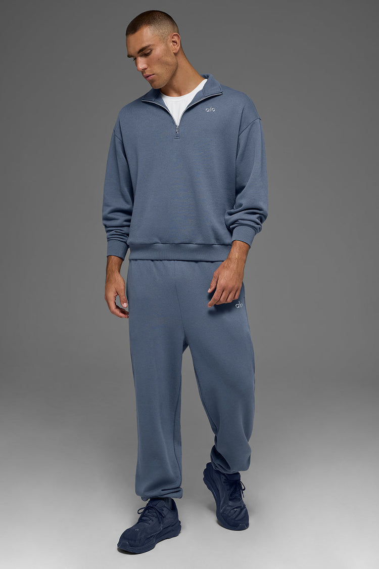 Suéter Accolade con cremallera de 1/4 - Piedra azul