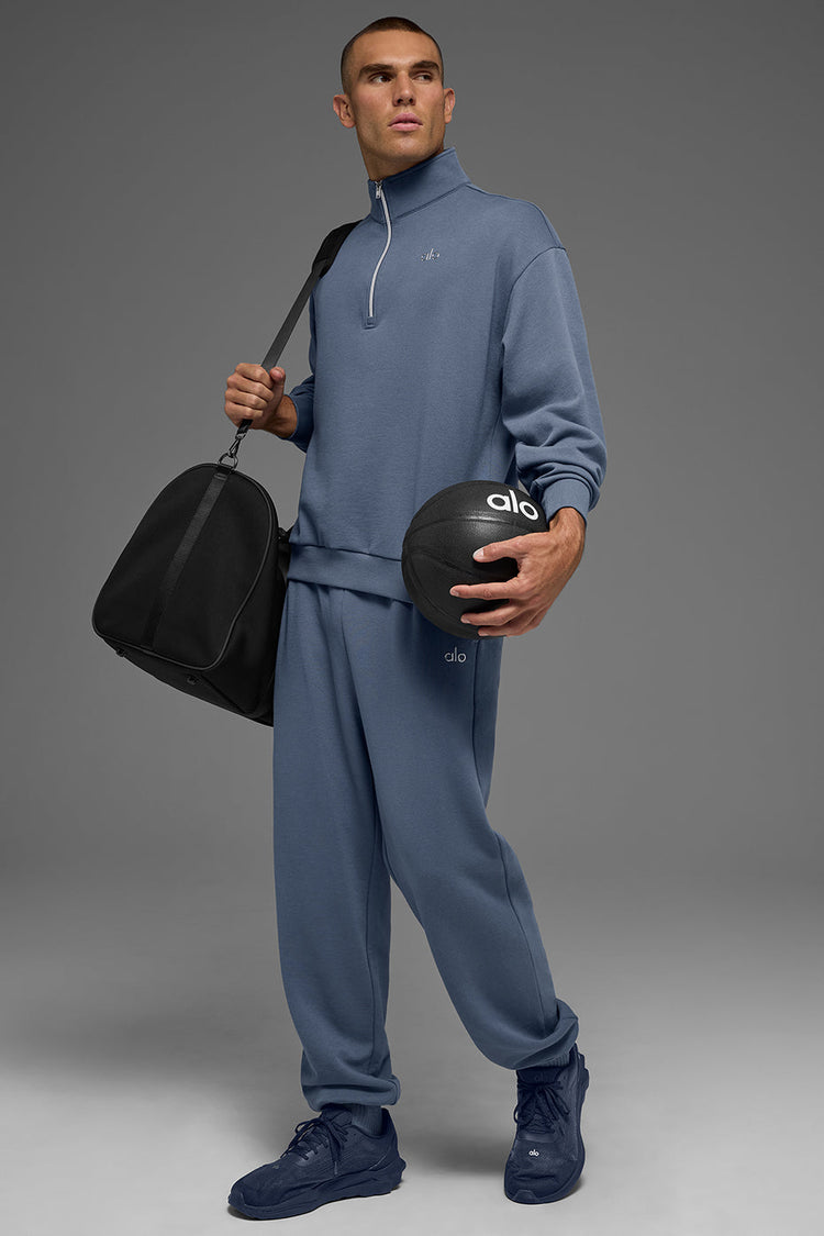 Suéter Accolade con cremallera de 1/4 - Piedra azul