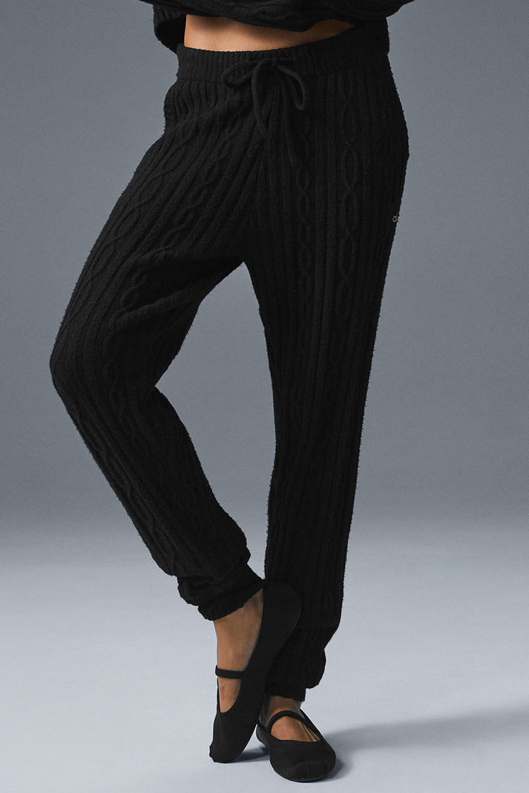 Cable Knit Winter Bliss Pant - Athletic Heather Grey