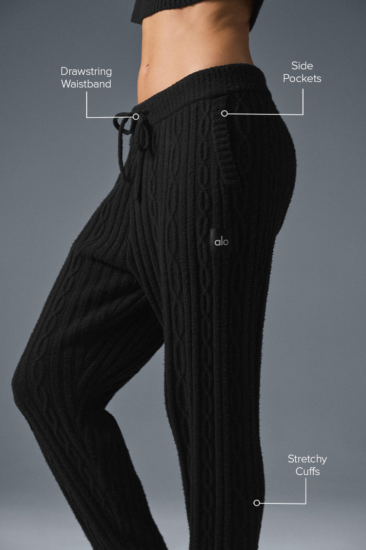 Cable Knit Winter Bliss Pant - Athletic Heather Grey