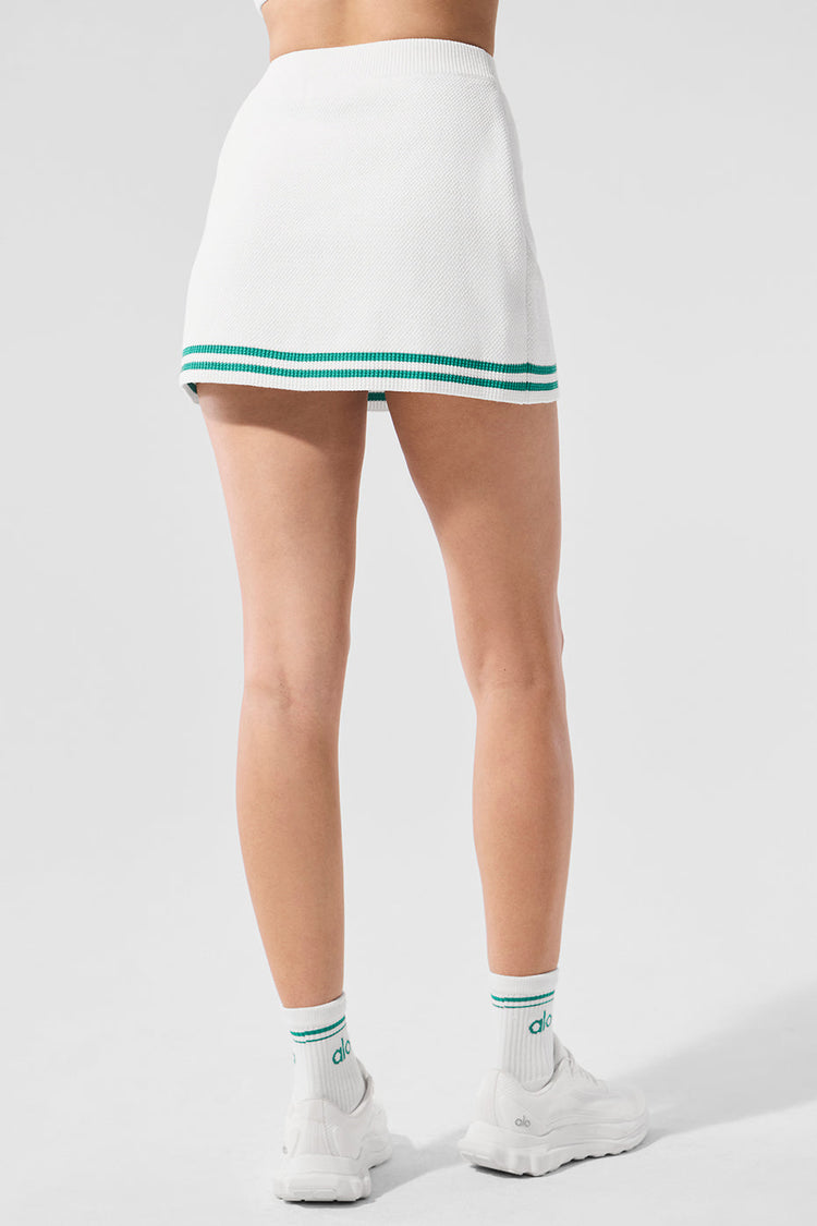 Falda de punto tipo suéter del club de tenis - Blanco/Verde abeto